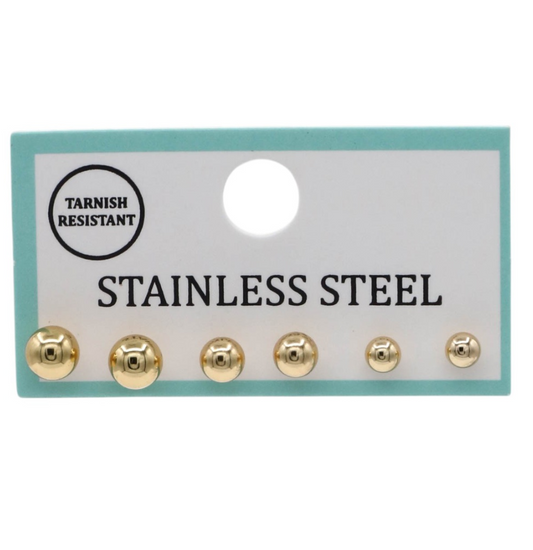 3pc Set Stainless Studs