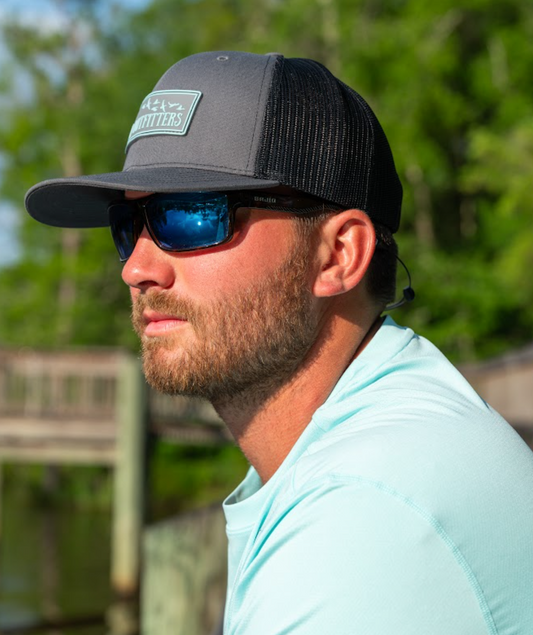 EZN Outfitters Blue/Grey Rubber Patch Snapback Hat