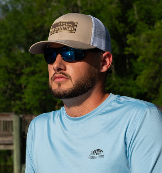 EZN Outfitters Brown Rubber Patch Logo Snapback Hat