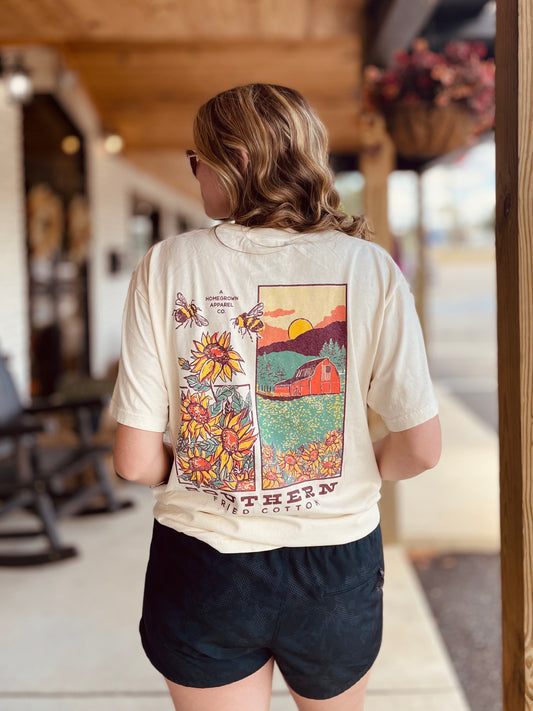 Southern Fried Cotton Women's Sunflower Fields Forever S/S TEE Shirt