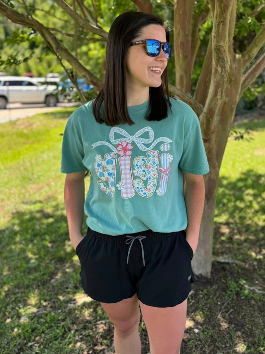 Southern Backroad Women's Floral Lace Bow GiGi S/S TEE Shirt