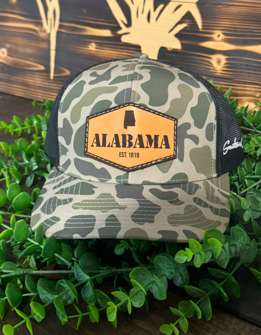 Southern Culture Alabama EST. 1819 Leather Patch Snapback Hat