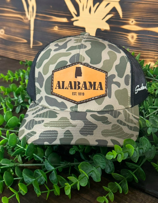 Southern Culture Alabama EST. 1819 Leather Patch Snapback Hat