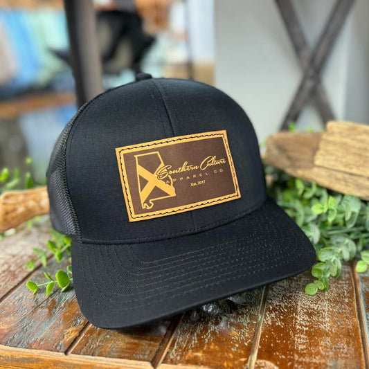 Southern Culture State Tradition Dark Leather Patch Snapback Hat