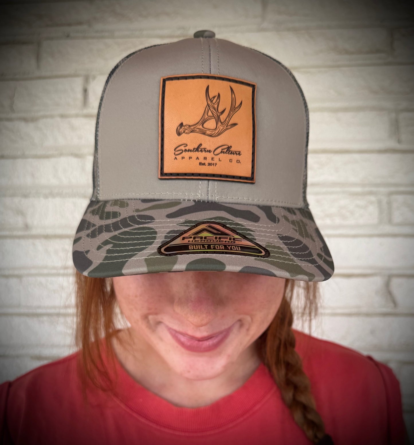 Southern Culture Antler Leather Patch Snapback Hat