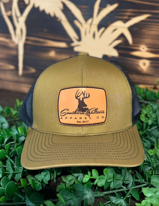 Southern Culture Buck Leather Patch Snapback Hat