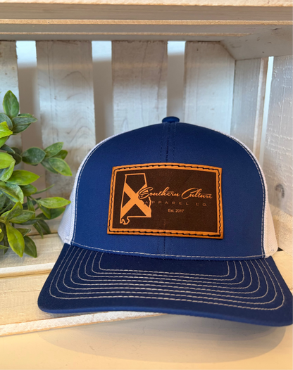 Southern Culture State Tradition Dark Leather Patch Snapback Hat