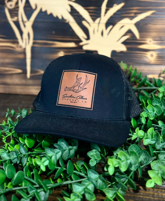 Southern Culture Antler Leather Patch Snapback Hat