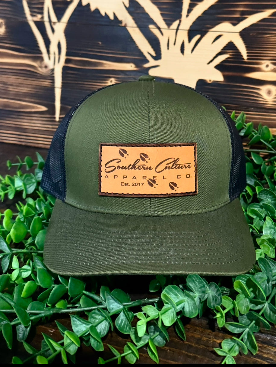 Southern Culture Deer Tracks Leather Patch Snapback Hat