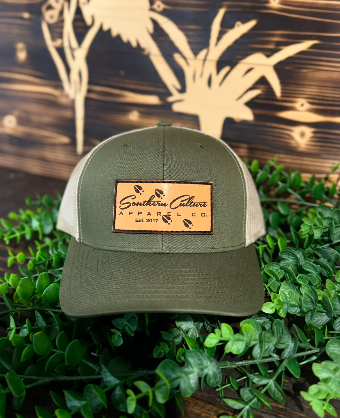 Southern Culture Deer Tracks Leather Patch Snapback Hat