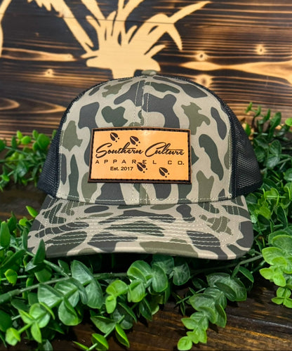 Southern Culture Deer Tracks Leather Patch Snapback Hat