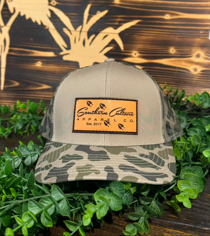 Southern Culture Deer Tracks Leather Patch Snapback Hat