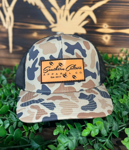 Southern Culture Deer Tracks Leather Patch Snapback Hat
