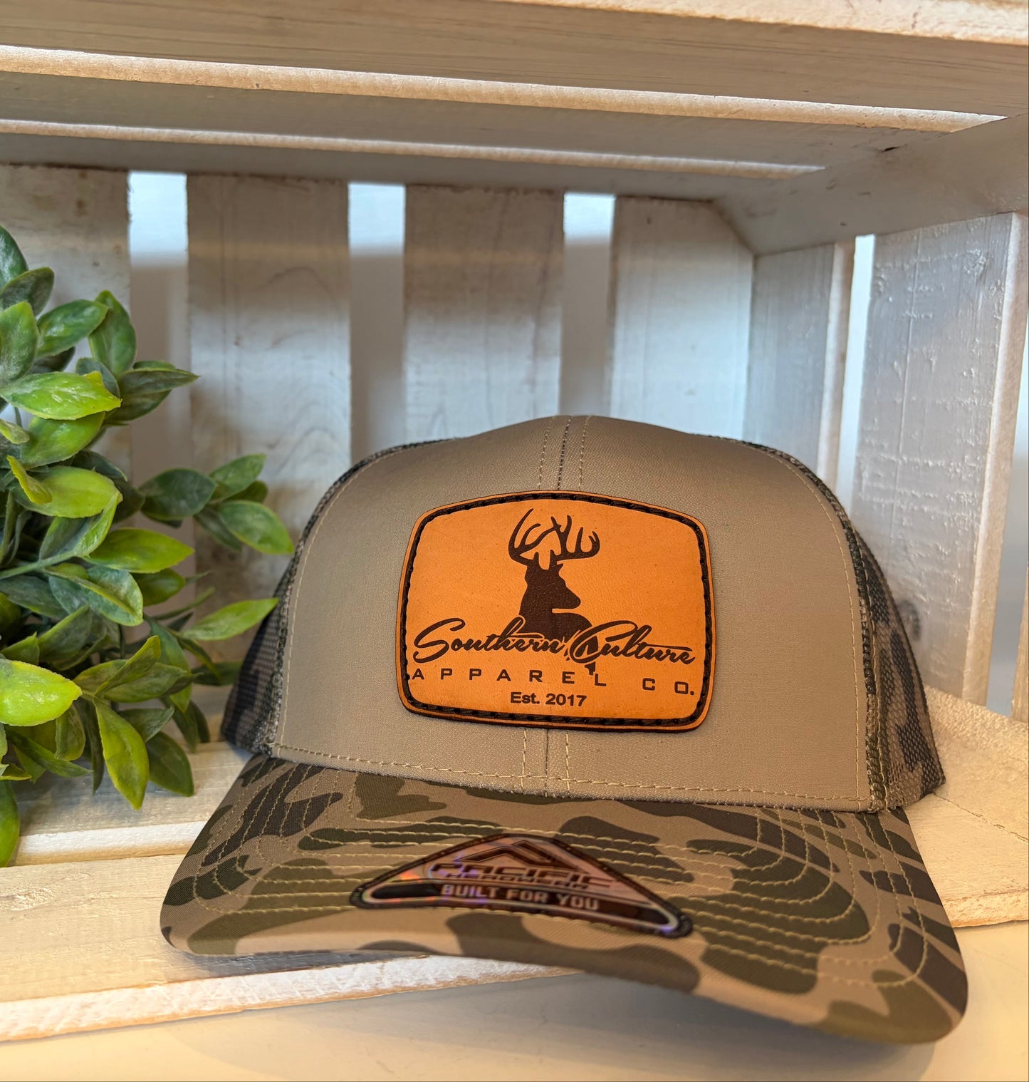 Southern Culture Buck Leather Patch Snapback Hat