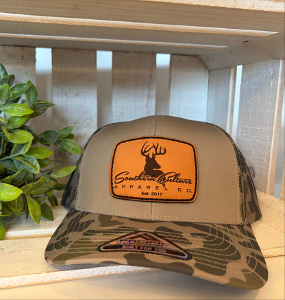 Southern Culture Buck Leather Patch Snapback Hat