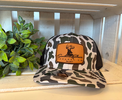 Southern Culture Buck Leather Patch Snapback Hat