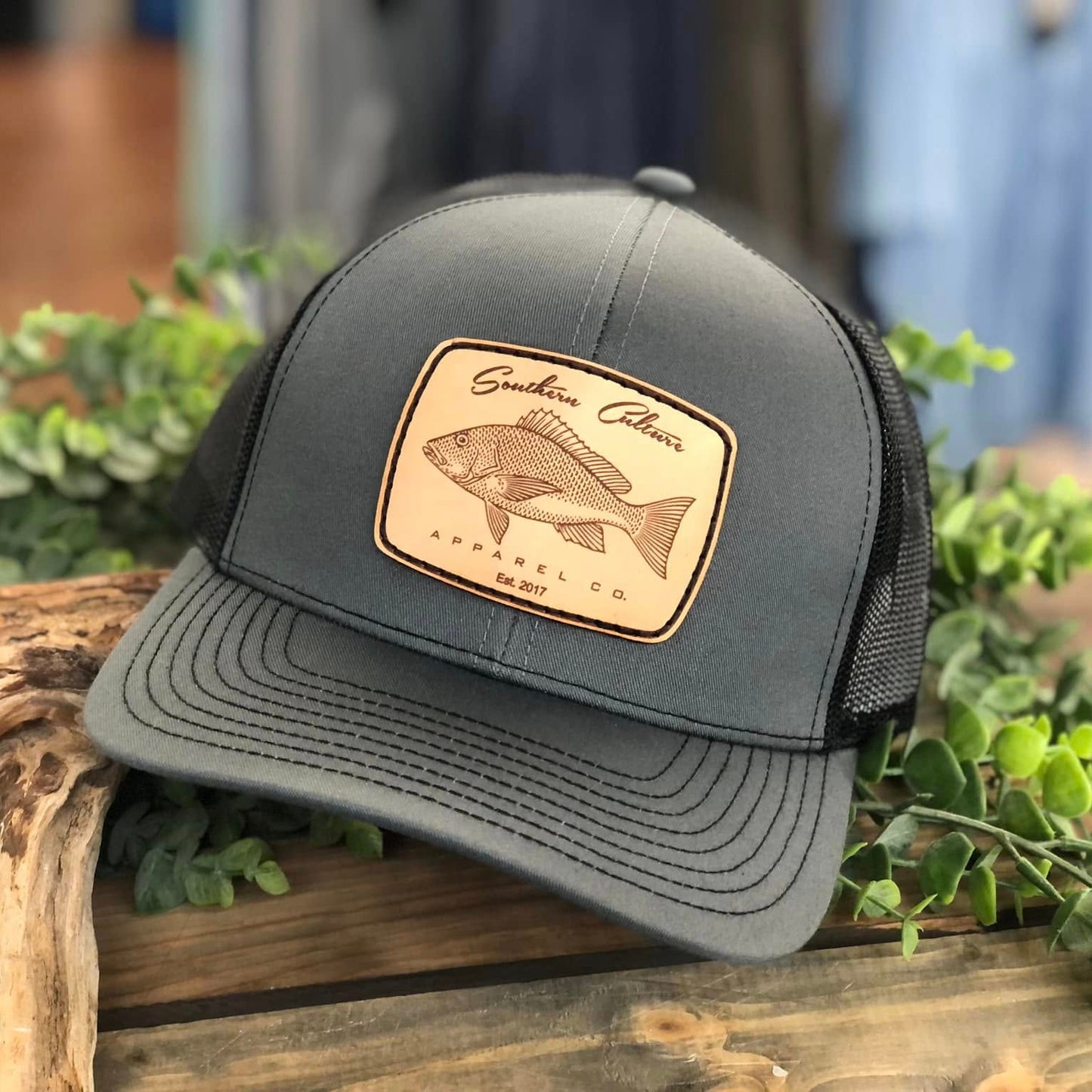 Southern Culture Red Snapper Leather Patch SnapbackHat