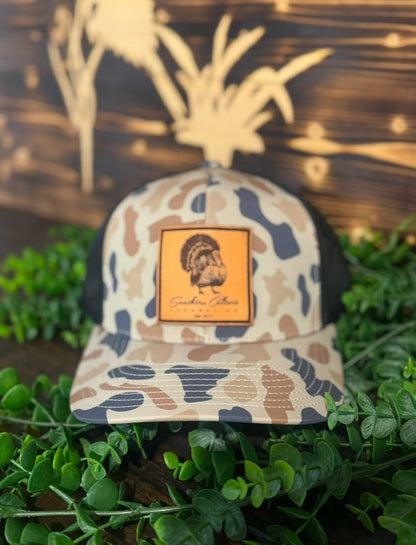 Southern Culture Turkey Strut Leather Patch Snapback Hat