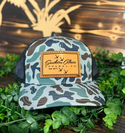 Southern Culture Tracks Leather Patch Snapback Hat