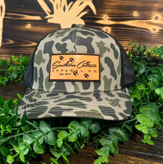 Southern Culture Tracks Leather Patch Snapback Hat