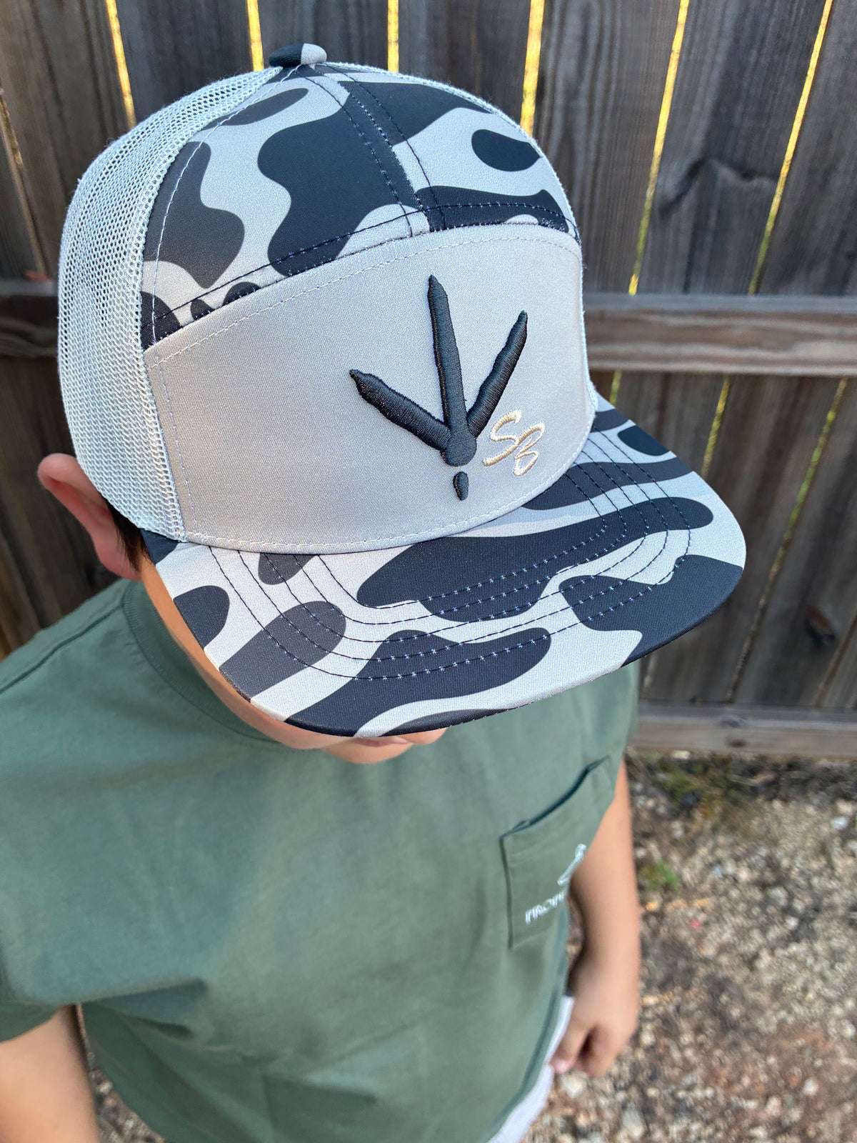 Speckle Bellies Youth Turkey Track 7 Panel Snapback Hat