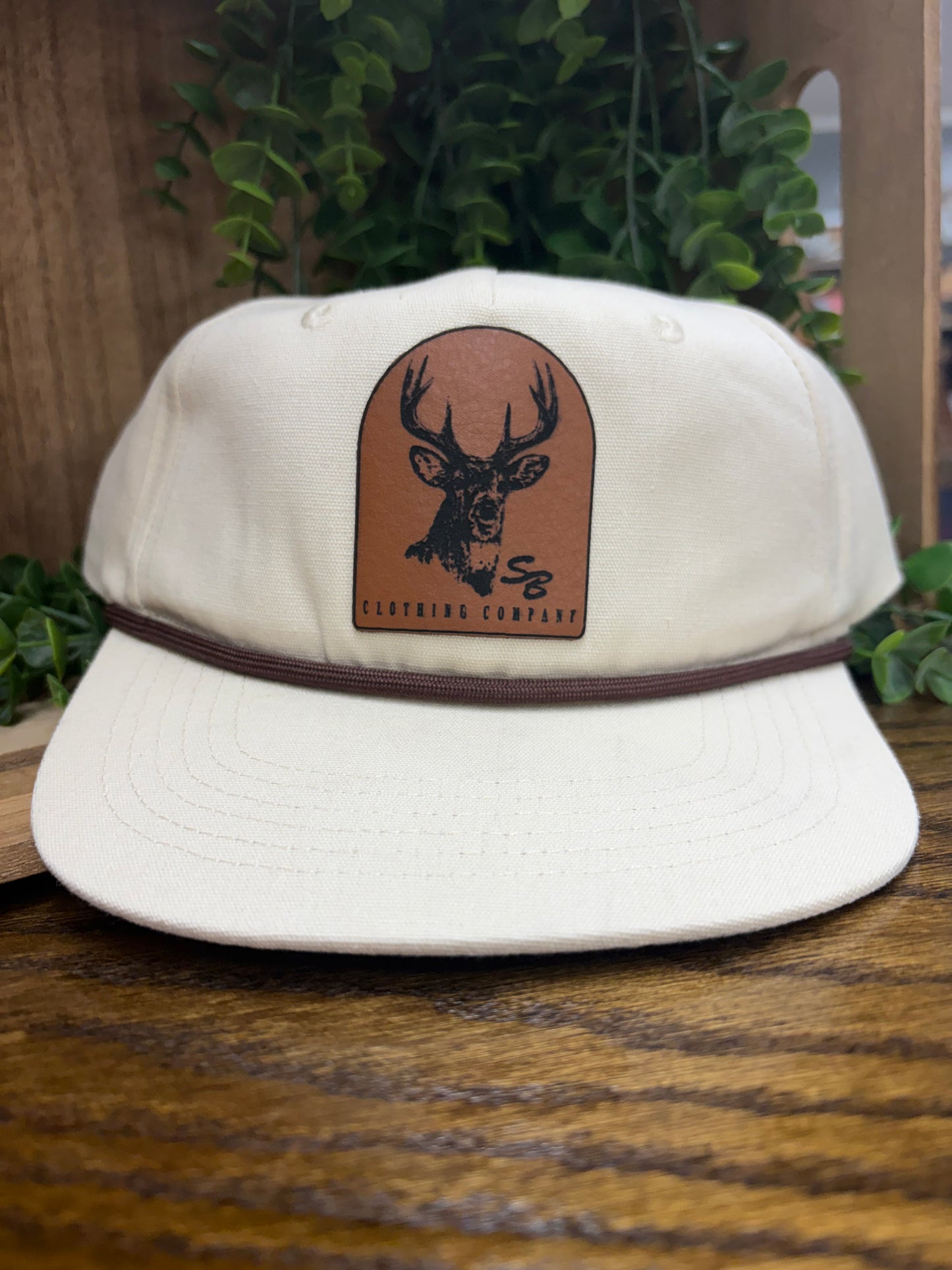 Speckle Bellies Buck AS Leather Patch Rope Snapback Hat