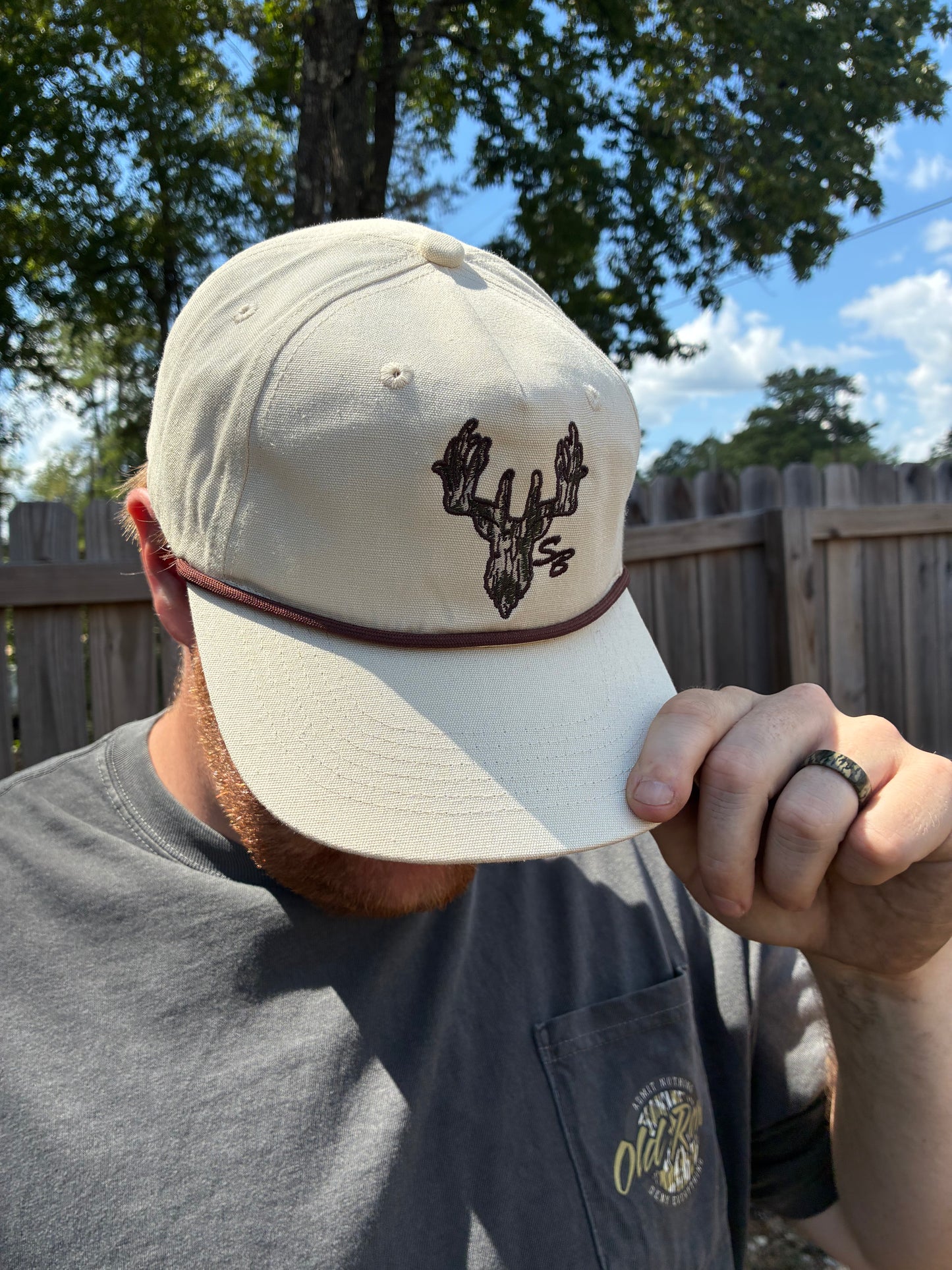 Speckle Bellies Camo Deer Rope Snapback Hat