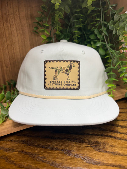 Speckle Bellies Camo Dog Patch Rope Snapback Hat