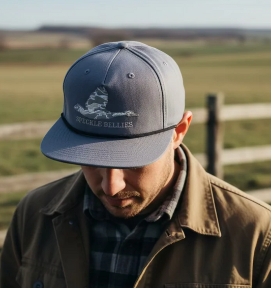 Speckle Bellies SB Ghost Goose Duck Camo Patch Rope Snapback Hat