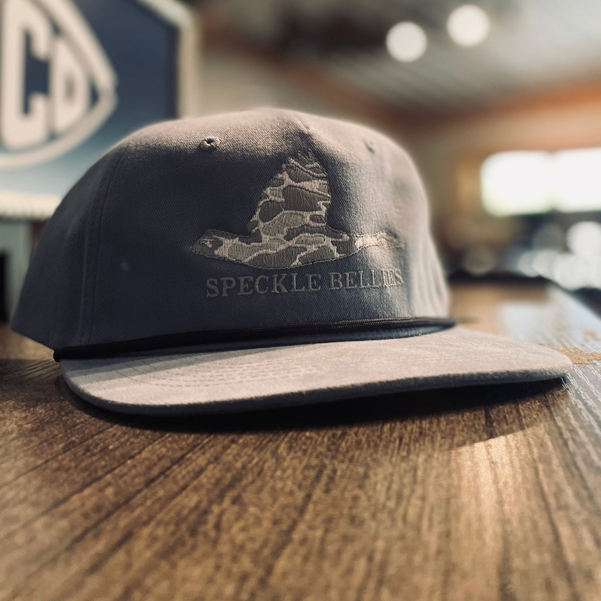 Speckle Bellies SB Ghost Goose Duck Camo Patch Rope Snapback Hat