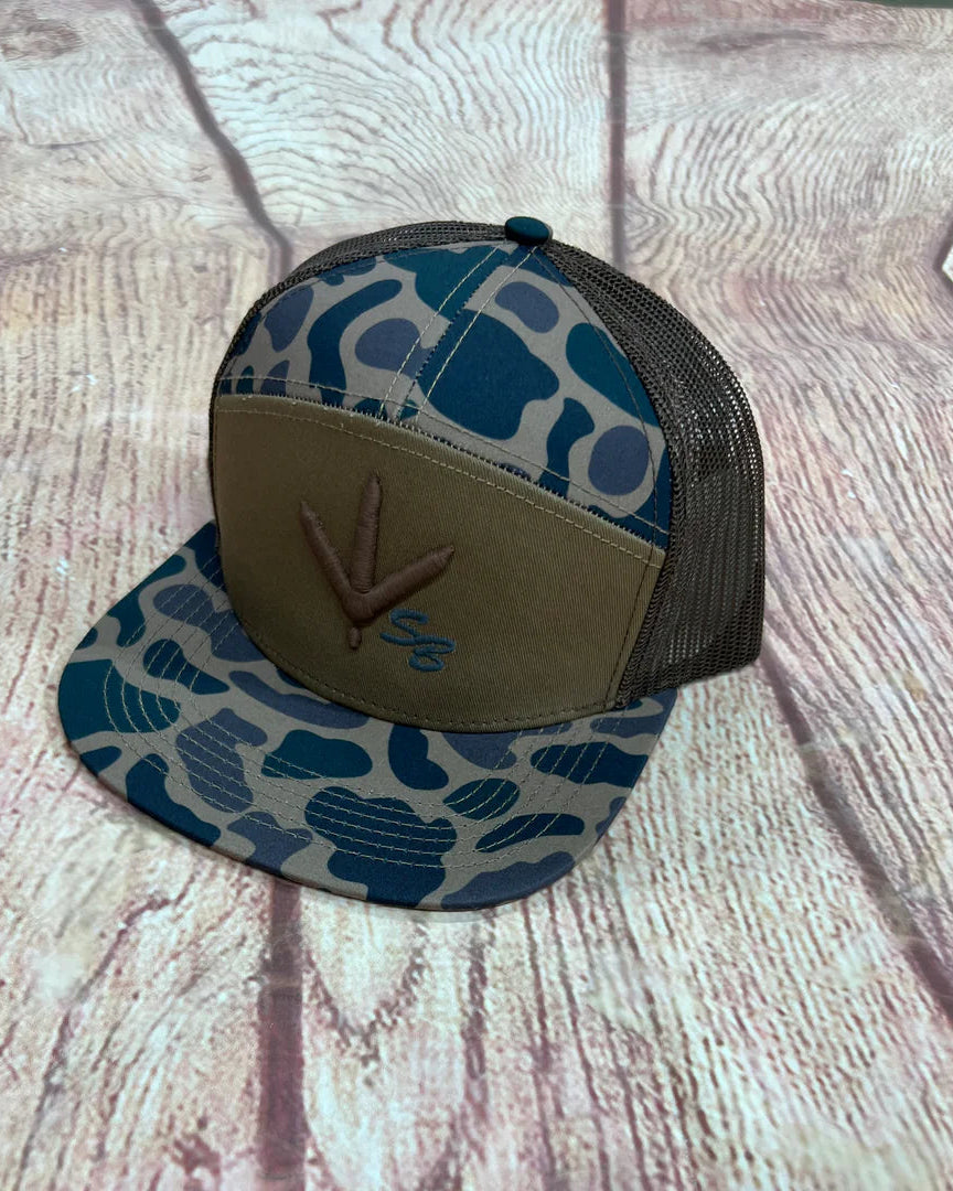 Speckle Bellies Turkey Tracks SB 7 Panel Flatbill Snapback Hat