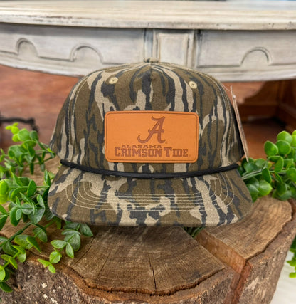 Speckle Bellies Crimson Tide Leather Patch Rope Snapback Hat