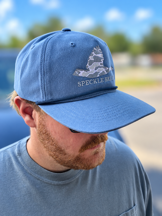 Speckle Bellies SB Ghost Goose Duck Camo Patch Rope Snapback Hat