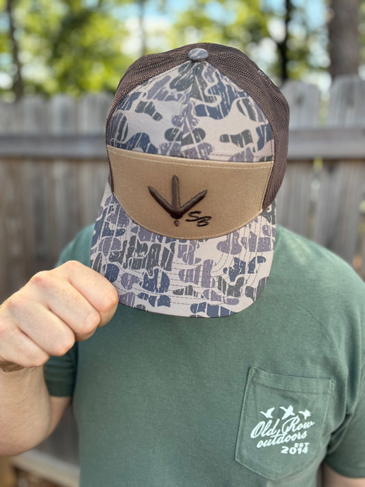 Speckle Bellies Turkey Tracks SB 7 Panel Flatbill Snapback Hat