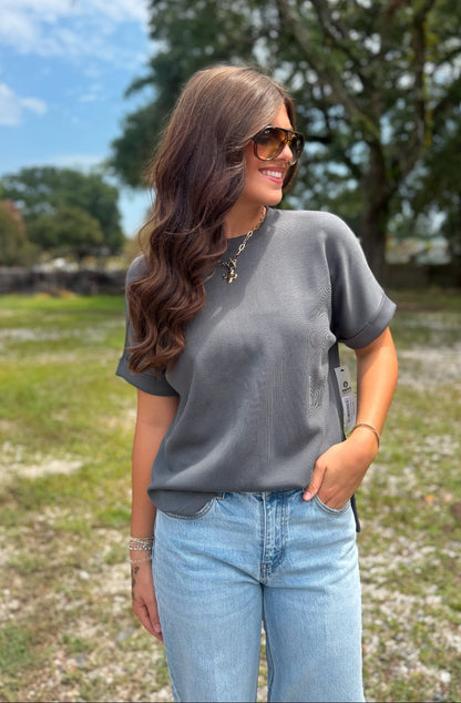 Luxe Ribbed Tee