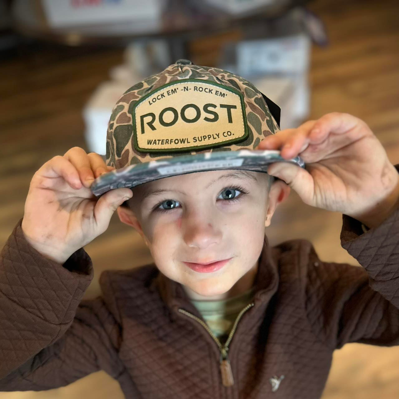 Roost Waterfowl Youth Roost Vintage Camo Patch Snapback Hat