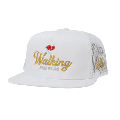 Mad Hatter Walking Red Flag Trucker Snapback Hat