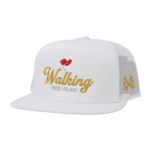 Mad Hatter Walking Red Flag Trucker Snapback Hat