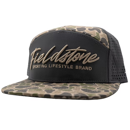 Fieldstone Outdoors Grey Embroidered 7 Panel Performance Snapback Hat