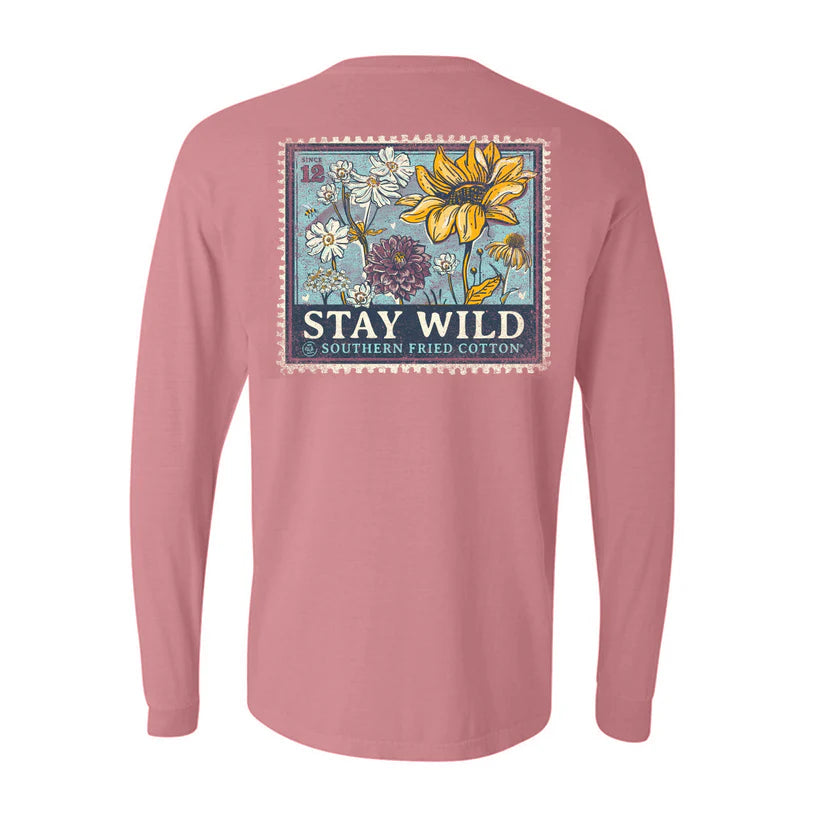 Southern Fried Cotton Women's Stay Wild Long Sleeve TEE Shirt