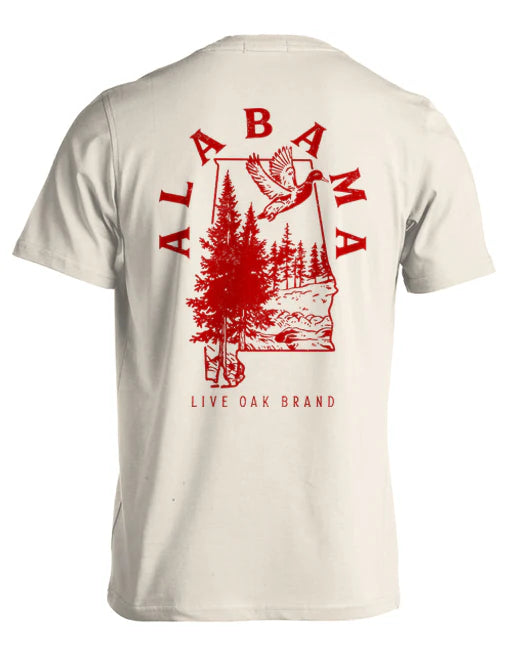Live Oak Brand Alabama State Outline S/S TEE Shirt