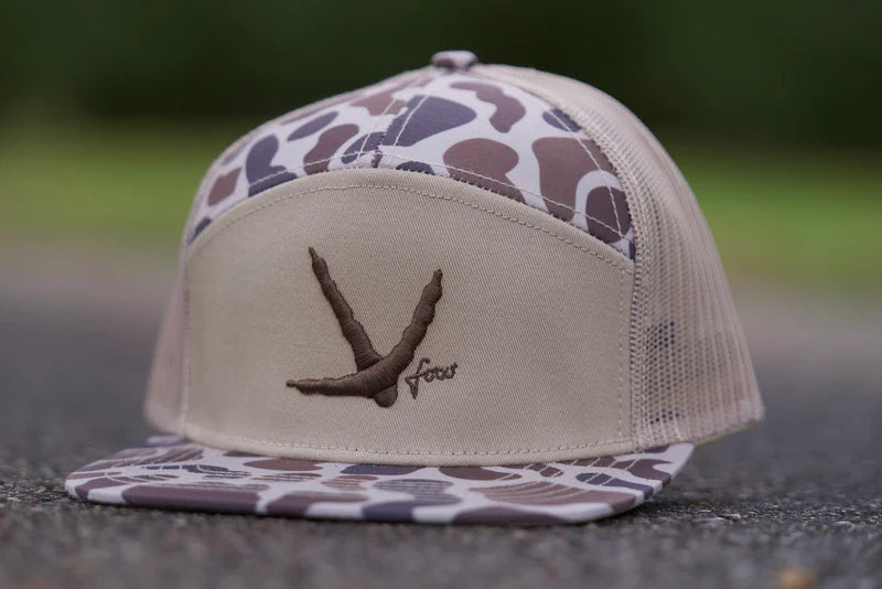 Freak Outdoors Woodsman Turkey Track Puff Embroidered 7 Panel Snapback Hat