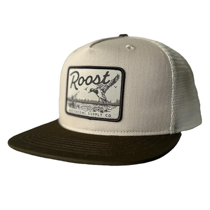 Roost Waterfowl Roost Duck Landing Logo Patch Snapback Hat