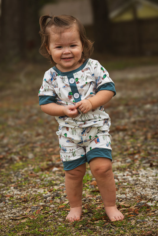 Boys Duck Printed Pajamas Set