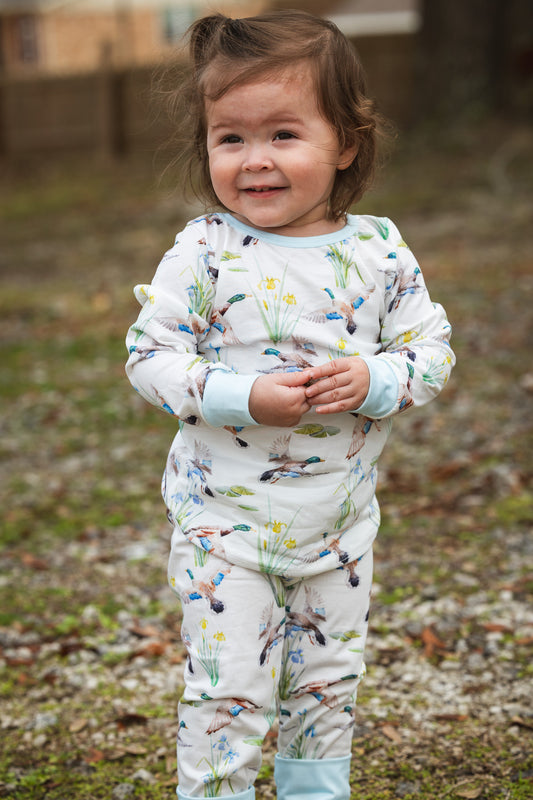 Kids Duck Hunting Long Sleeve Pajamas