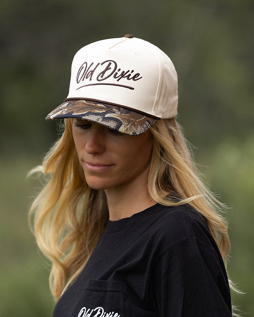 Old Dixie Advantage Camo Bill Rope Snapback Hat