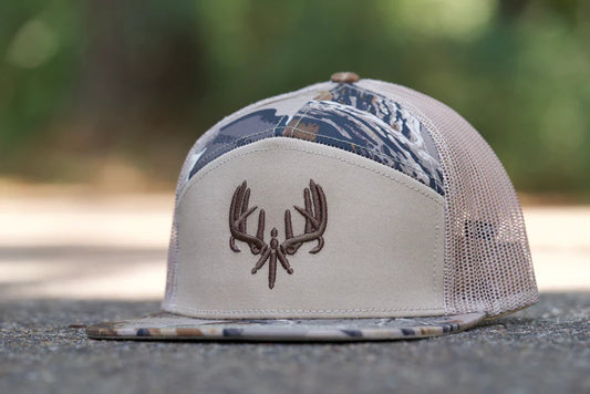 Freak Outdoors Woodsman 3D Logo Antler Embroidered 7 Panel Snapback Hat