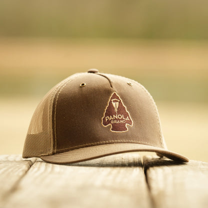 Panola Brand Arrowhead Waxed Trucker Snapback Hat