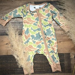 Baby Camouflage Print Bamboo Zip Sleeper