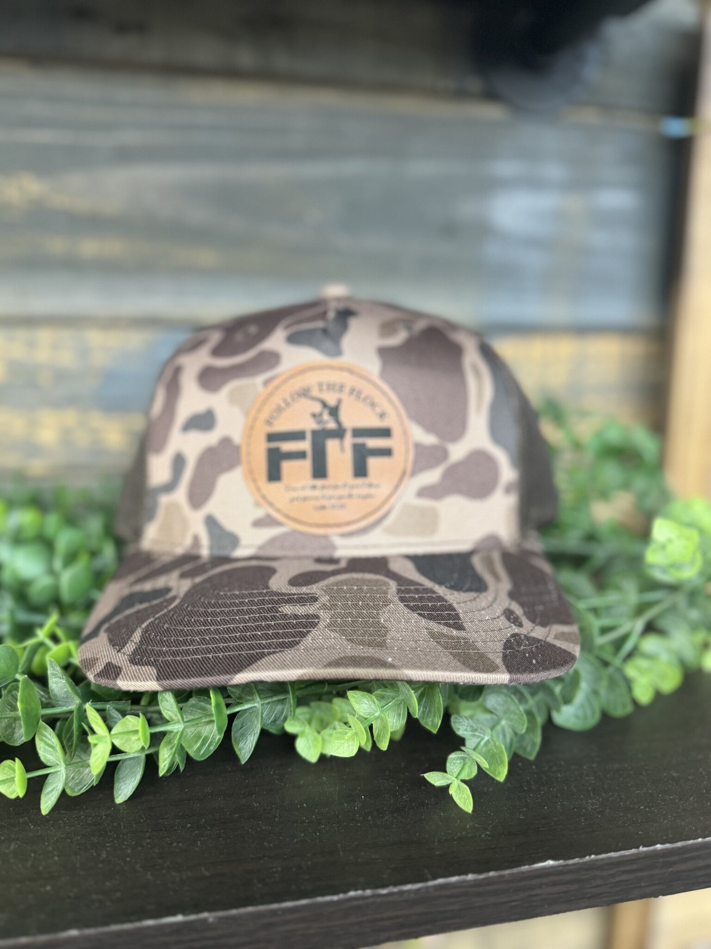 Follow the Flock Circle FTF Leather Patch Snapback Hat